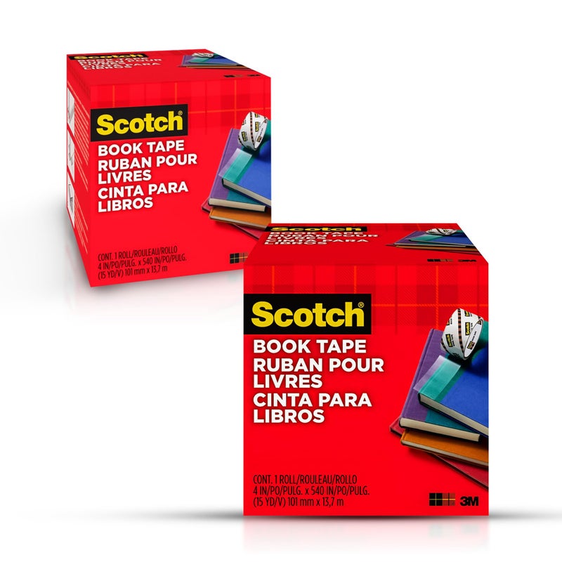 3M Scotch Book Repair Tape, Clear, 4 Inches x 15 Yards (3-Inch Core), 2 Rolls - Extra-Wide Durable Binding Tape for Book Repair, Reinforcing & Document Protection - Image 5